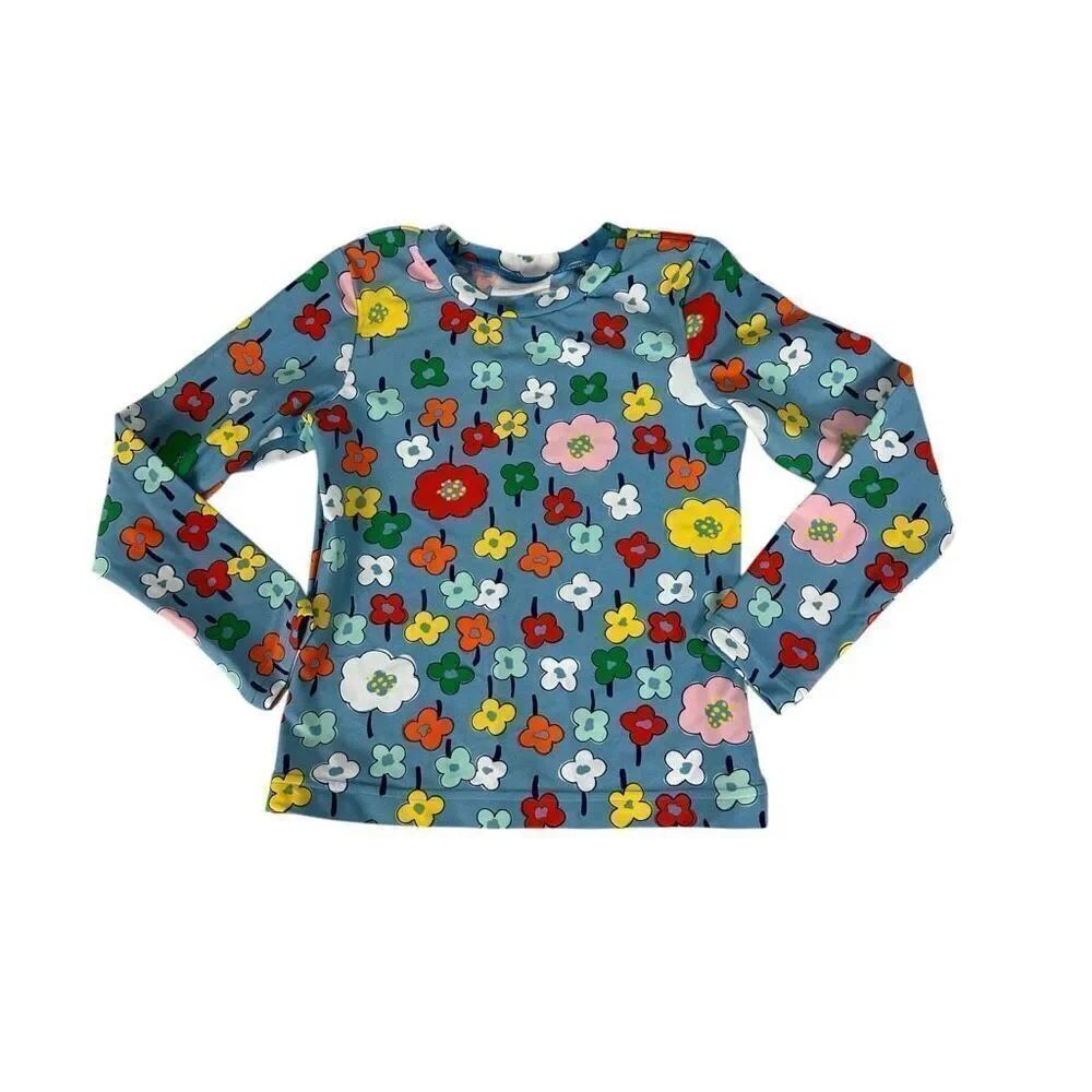 Hanna Andersson Floral Print Rash Guard size 6-7